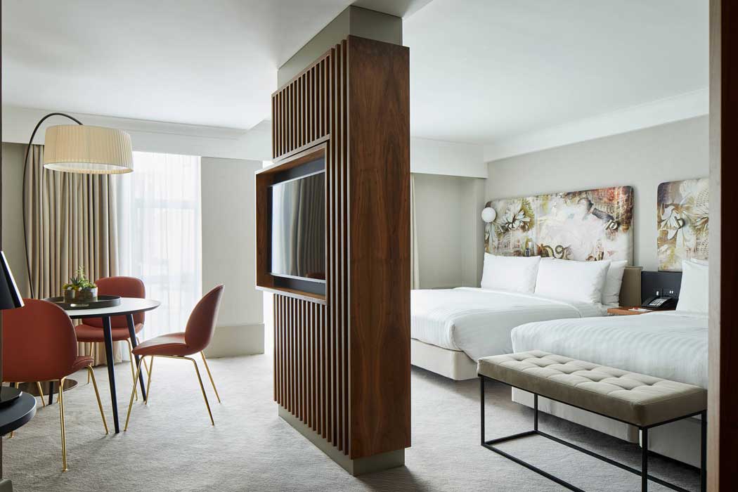 The hotel's spacious junior suites have separate living and sleeping areas. (Photo: Marriott)
