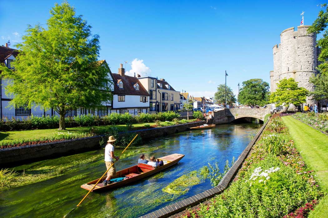 Punting is a unique way to see Canterbury. (Photo: VisitBritain/Alex Hare)