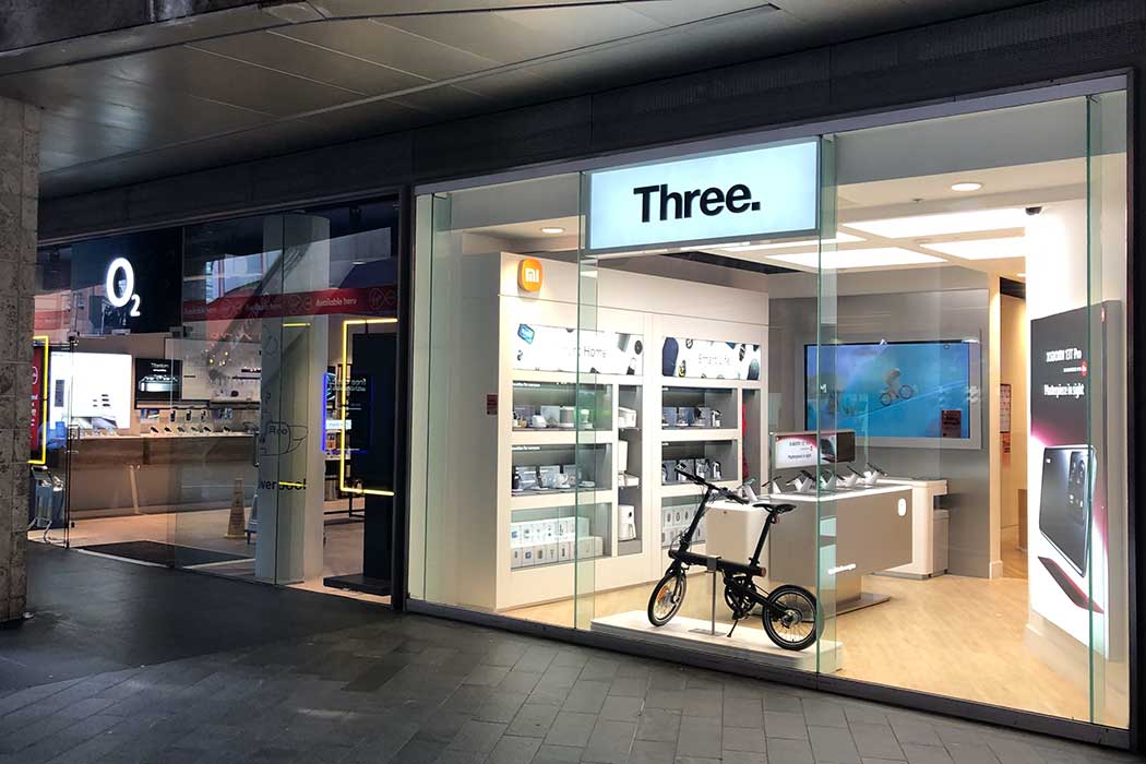 The big four mobile networks (EE, O2, Three and Vodafone) have shops in most commercial areas throughout the UK. (Photo © 2024 Rover Media)
