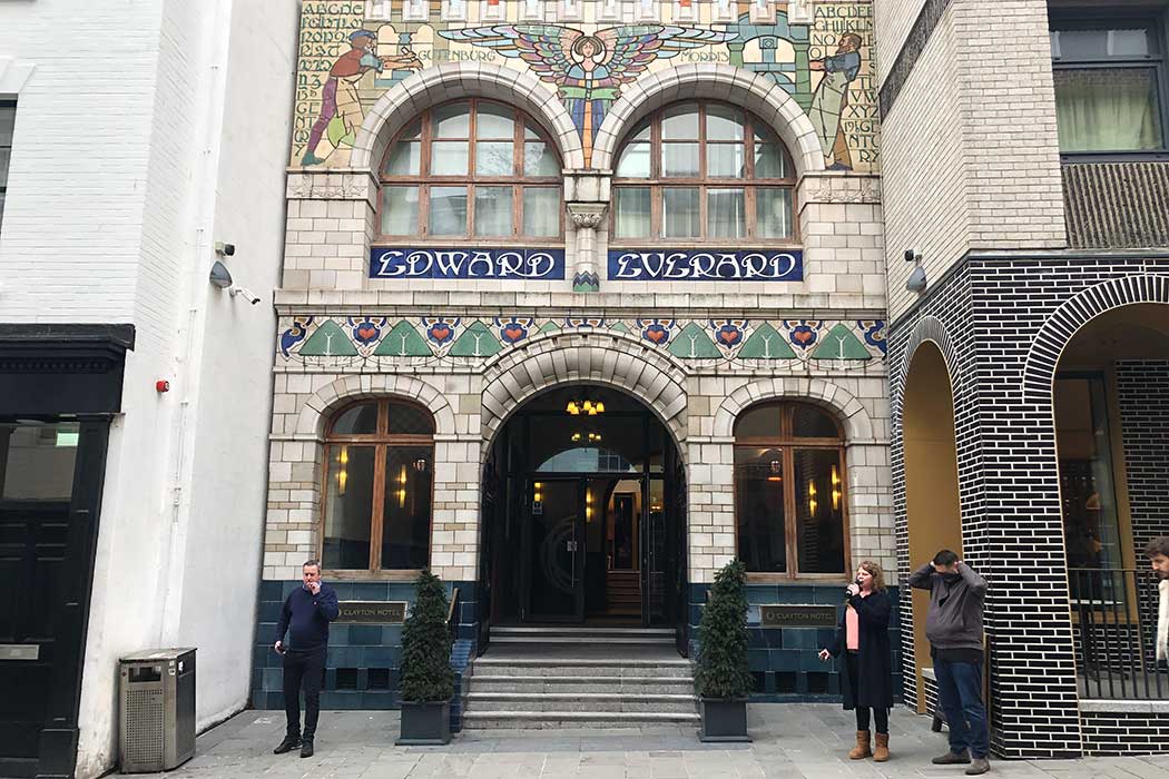 The entrance to Bristol’s Clayton Hotel is through the former Everard’s Printing Works, a distinctive Grade II* listed building dating from 1900. (Photo © 2024 Rover Media)