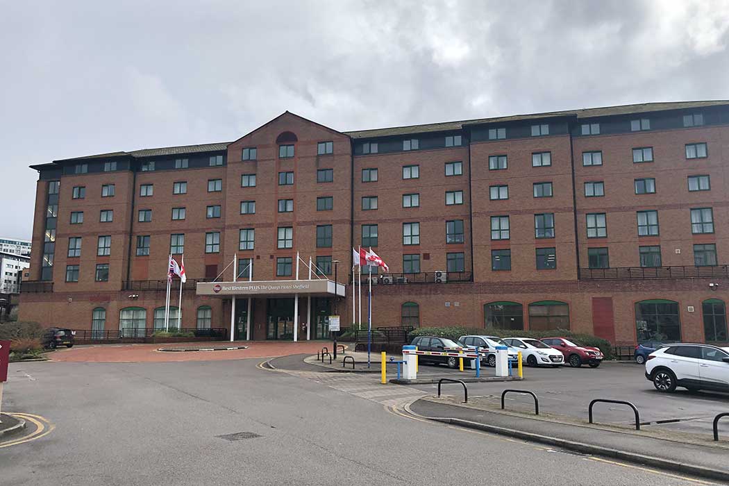 Best Western Plus The Quays is a modern hotel located near Sheffield’s canals in the city’s Victoria Quays area. (Photo © 2024 Rover Media)