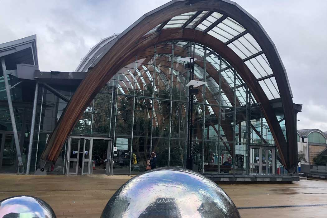 The Millennium Square entrance to the Sheffield Winter Garden. (Photo © 2024 Rover Media)