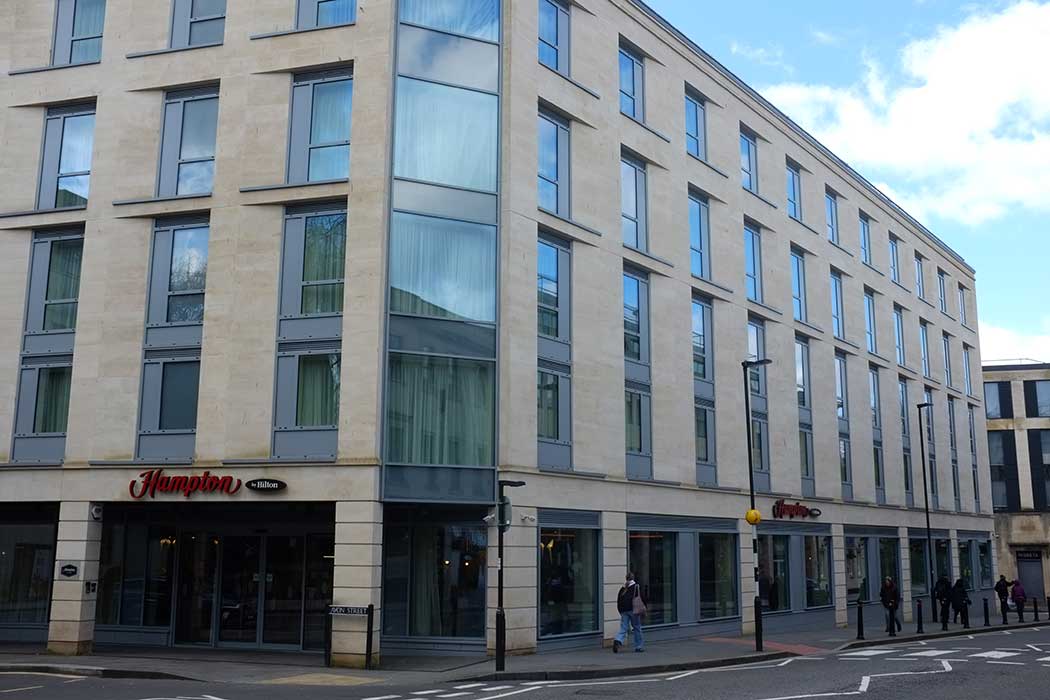 Bath’s Hampton by Hilton hotel is a reliable accommodation option within walking distance of most points of interest in Bath. (Photo © 2024 Rover Media)