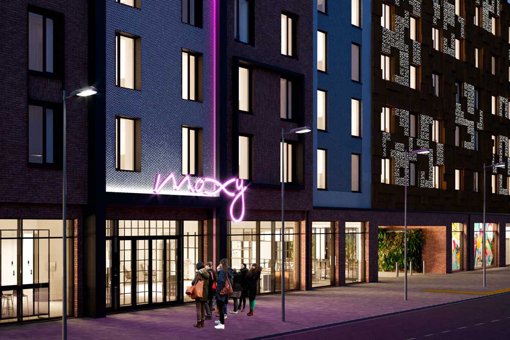The Moxy Hotel is a fun place to stay and it’s only a short walk from Cabot Circus. (Photo: Marriott)