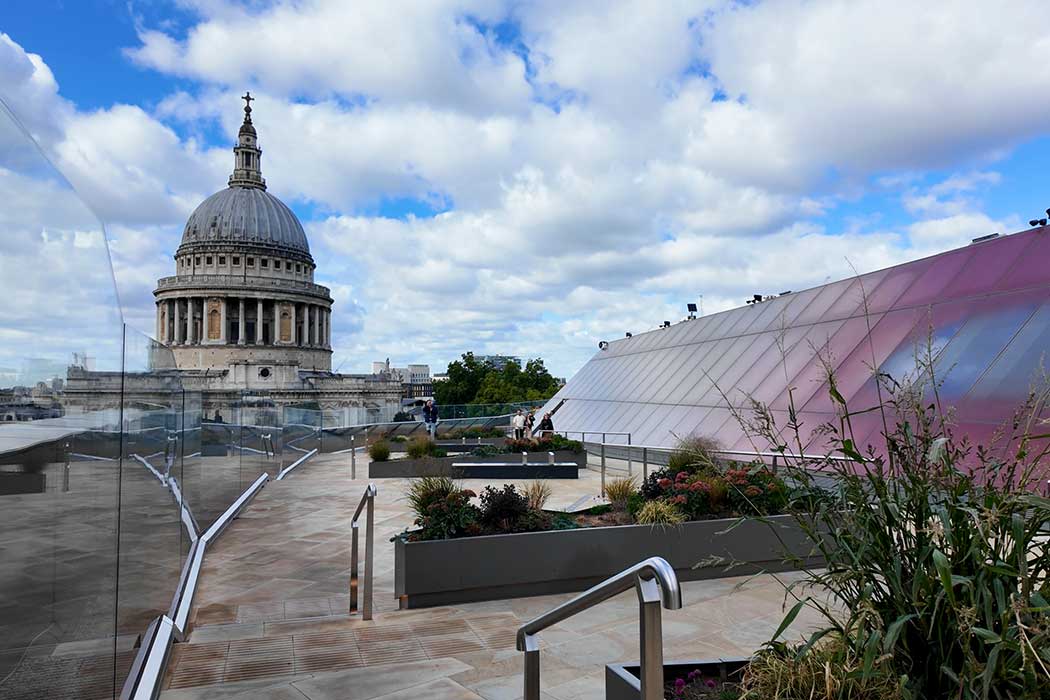 The rooftop at One New Change offers a brilliant view of St Paul’s Cathedral. (Photo © 2025 Rover Media)