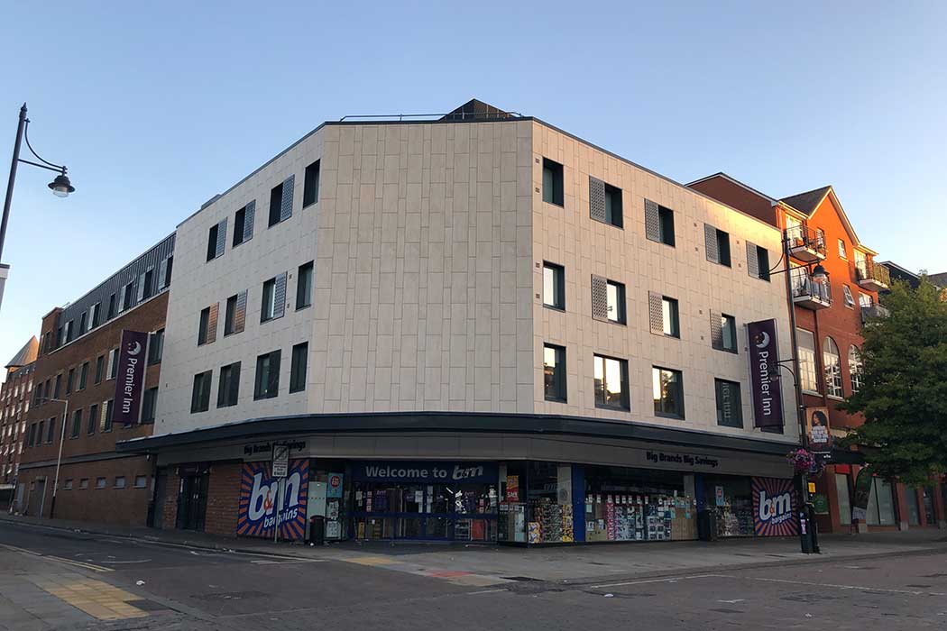 The Premier Inn London Romford Town Centre is an affordable accommodation option with excellent transport connections into central London. (Photo © 2025 Rover Media)